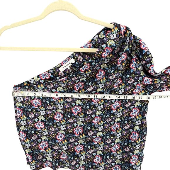 Frame One Shoulder Top Womens M Coastal Blue Multicolor Floral Boho Chic ASO - Picture 6 of 14